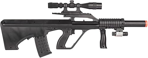 Miniatura 3 de Airsoft AUG Spring Power 230 FPS Airsoft Rifle con alcance ABS ligero con Waffle Mag