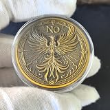 CYOUNG Golden Decision-Making Coin - Elegant Yes/No Challenge Coin with Lotus and Phoenix Design