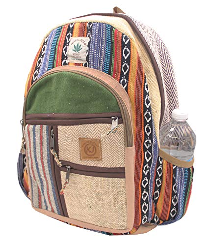 Kayjaystyles Natural Handmade Large Multi Pocket Hemp Nepal Backpack (Bkpk-7) #TOP1