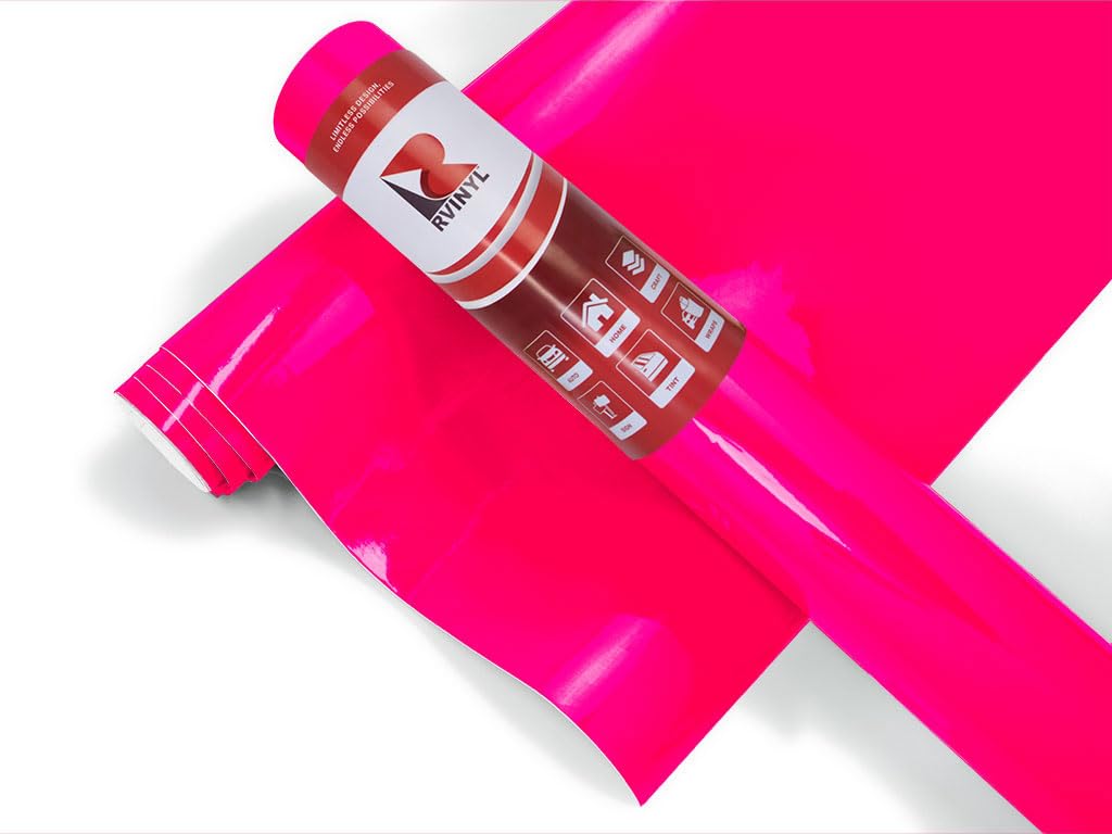 ORACAL 6510 Series Fluorescent Cast Film in Pink 046-12" x 10ft - Gloss Finish High Visibility Thick Vinyl for Graphics, Decals and Signage