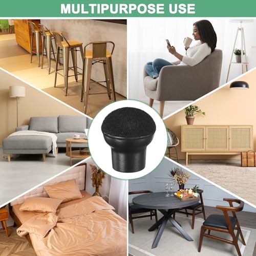 Image of M METERXITY 16-Pack Chair Leg Floor Protectors, 0.55 inch-0.75 inch Silicone Cups Round Felt Furniture Pads for Chairs /Tables in Hardwood Floors /Tile Floors, Chair Leg Covers [Black]
