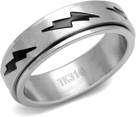 Isady Benjamin Bague Homme Chevaliere Eclair Acier Inoxydable Amazon Fr Bijoux