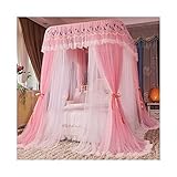 Cortina con Dosel para Cama, mosquitera de Doble Malla, riel guía de Metal en Forma de U