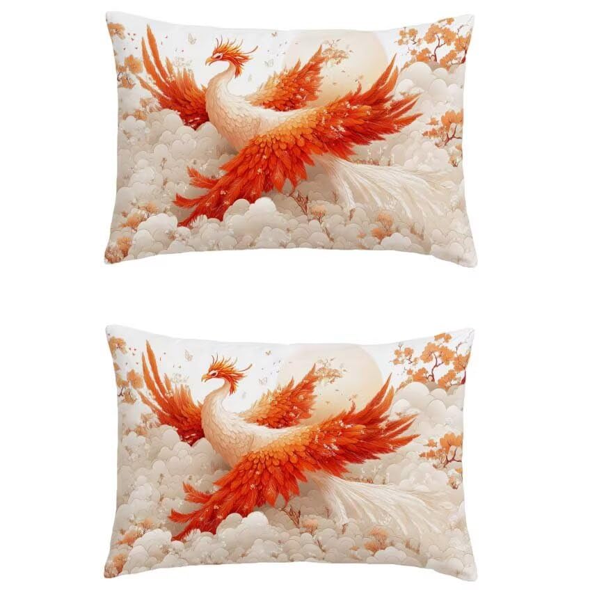 Cadeau de decoration maison taie oreiller orange brûlée 50x90cm