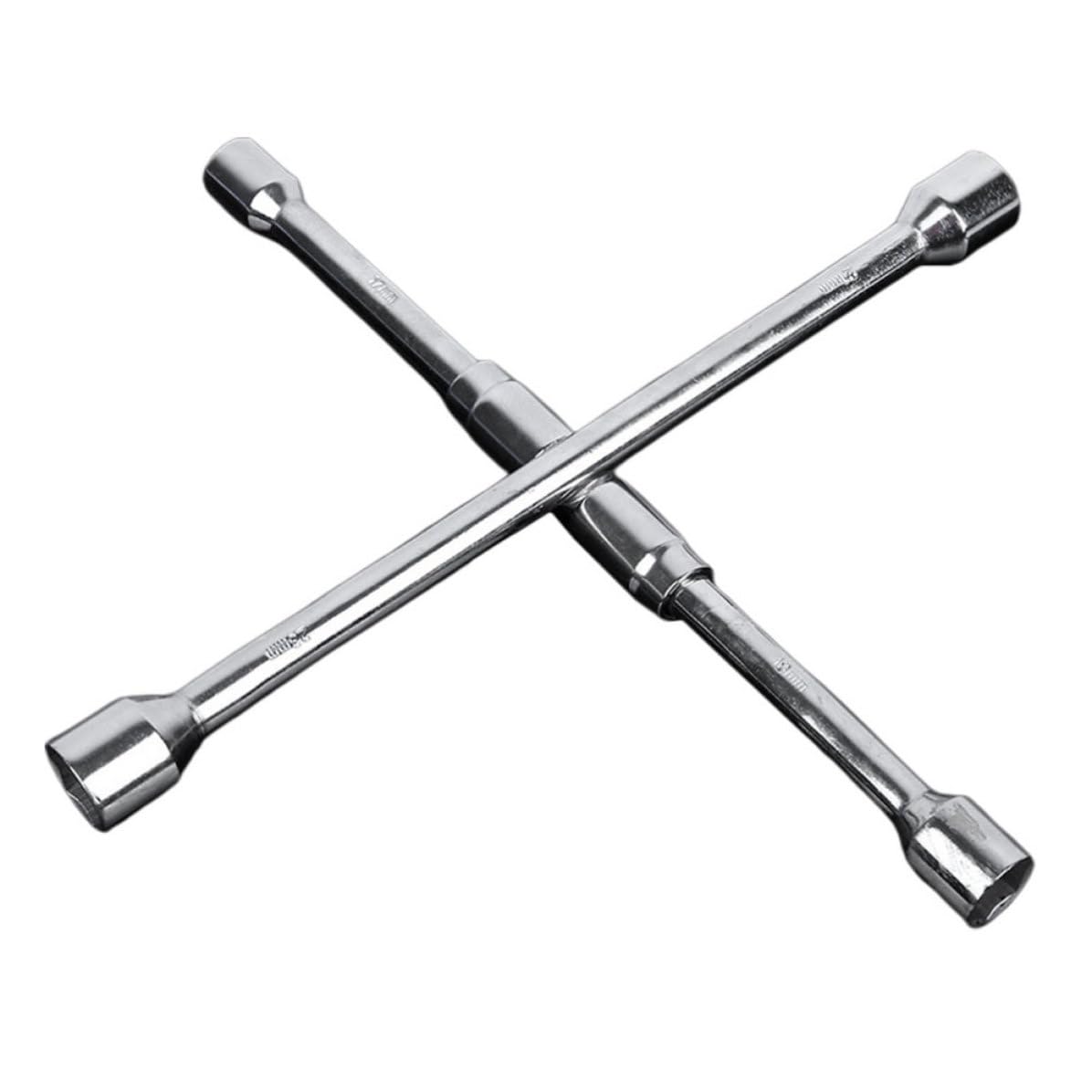 Llave para Tuercas de Rueda de Acero Plegable Agarre Cómodo, Llave Cruz de 4 Vías para Reparaciones de Neumáticos y Tuercas en Coche
