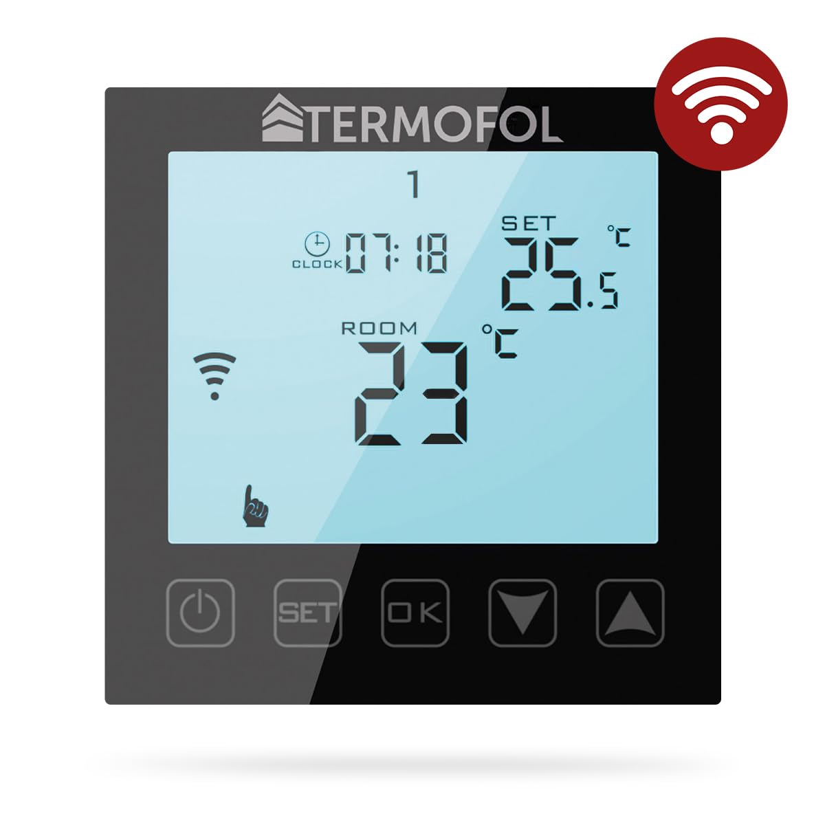 Termofol Calefacción eléctrica por suelo radiante con lámina calefactora 230V - con termostato WIFI Negro - Potencia 140 W/m2 - Superficie 6m² - Juego completo de calefacción eléctrica para suelo