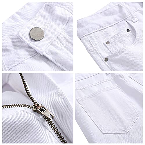 LONGBIDA Men's Ripped Skinny Jeans Stretchy Slim Fit Fashion Holes Denim Pants4