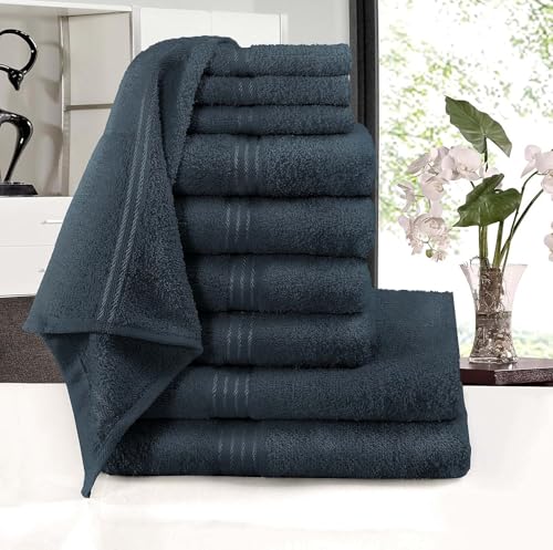 Toallas de baño de algodón egipcio de lujo (gris carbón) (ciruela) (rojo) (gris carbón)