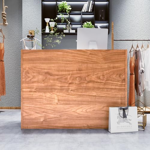 Modern Reception Desk with Drawer and File Cabinet - Front Counter Table for Office, Salon, Spa, Retail - Small Reception Desk for Small Spaces - European Oak - 47.24in 47*35in European Oak_