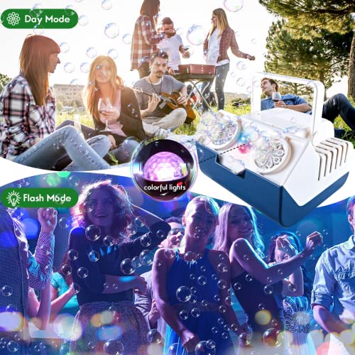 Snader Bubble Maker, Bubble Machine, Automatic Bubble Blower 16000+ Bubbles/Min, Bubble Toy With Flash Light/200Ml Bubble Liquid, Indoor And Outdoor Bubble Machine For Parties/Wedding/Birthday/Stage #TOP4