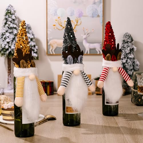Juego de botellas de vino tinto de Navidad de diseño creativo 5