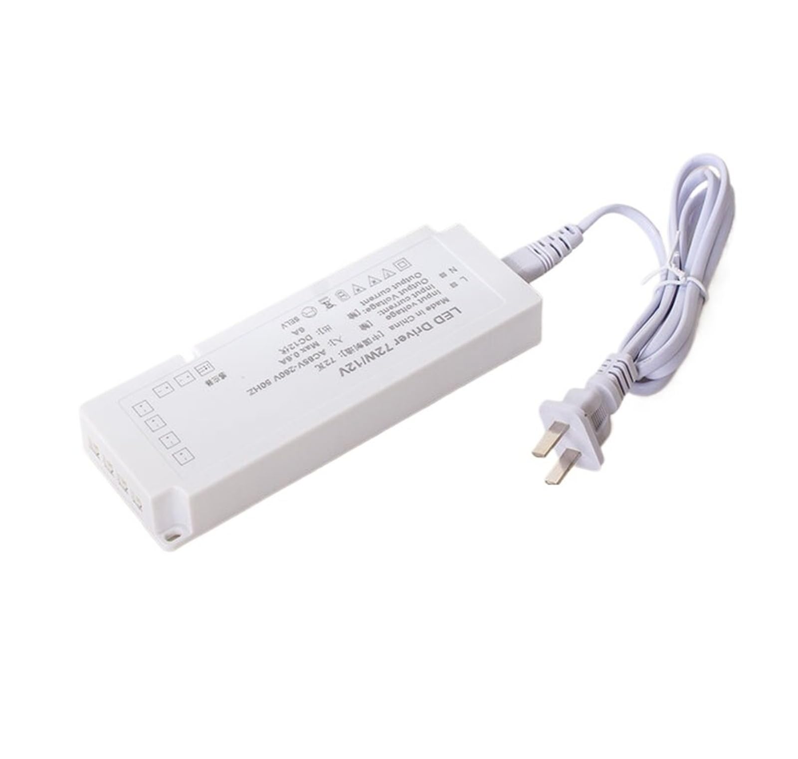 PWANUIGTE LED Cabinet Light Power Supply 12V 12W 15W 18W 24W 36W 72W 100W Strip Transformer Constant Voltage(72W-6 output ports)