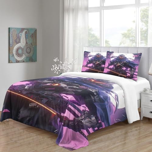 Housse de couette fermeture éclair ensemble de literie manga guerrier 3d