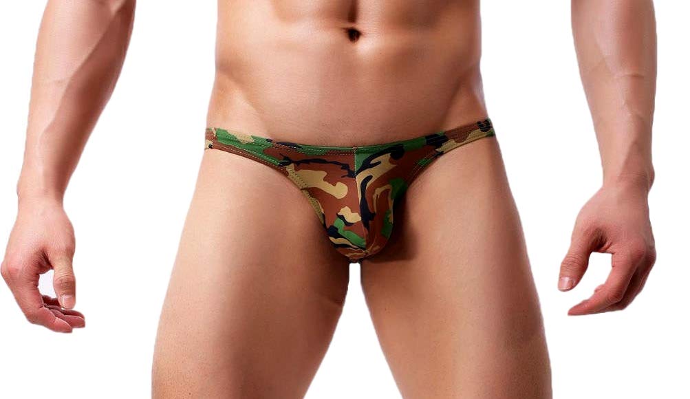 Woxuan Men's Nylon, Polyester & Spandex Thongs (Pack of 1)