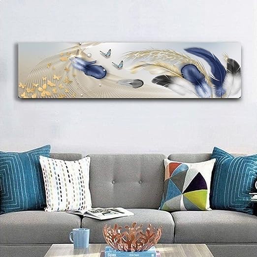 Image of Rainbow Butterflies And Bird Feather Printed AC Cover, 1.5 Ton | Air Conditioning Dust Cover, Folding Designer, 97 x 31 x 21.5cm