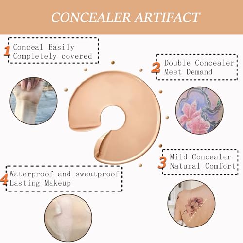 Pluservice Tattoo Cover Up, Invisible Waterproof Concealer,Long Lasting Professional Skin Makeup Concealer Kit For Body Leg Tattoo thumb #5