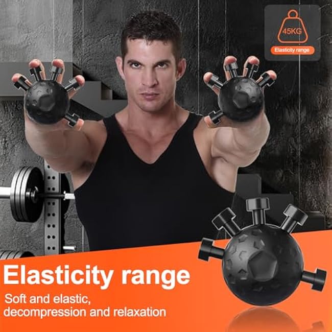 Grip Trainer - Adjustable Finger Grip for Hand and Forearm Strength Development for Musicians, Rock Climbers and Fitness Enthusiasts (Black)