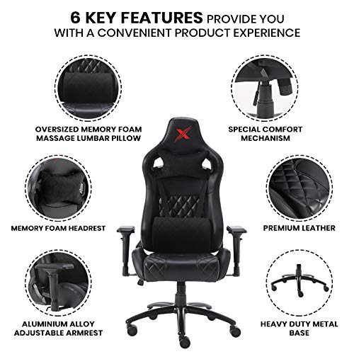 Image of CASINO KART CarbonXpro Stealth Series Ergonomic Gaming Chair Racing Style Adjustable Height High Back Premium - 4D Armest (Black)