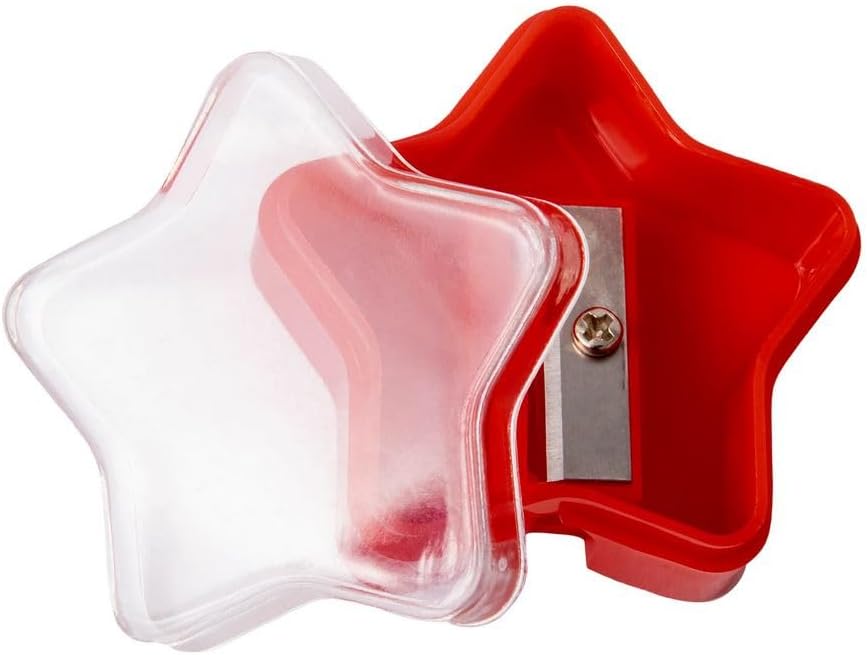 Miniatura 3 de Paquete de 100 sacapuntas a granel para estudiantes, niños, sacapuntas de estrella a granel con tapa, manual de mano, para aula, profesores, uso