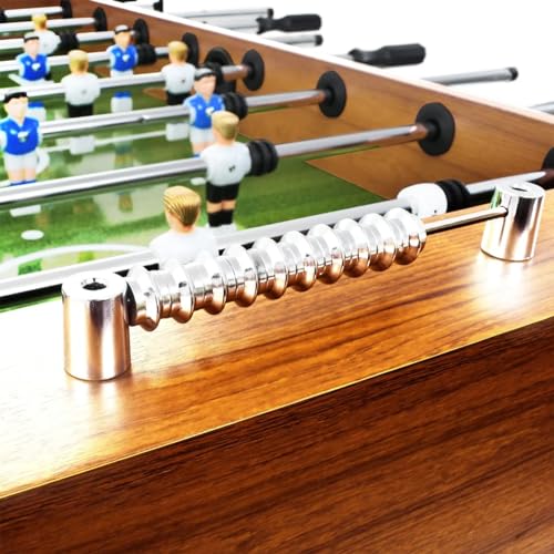 ShGaxin Kickertisch Stahl 60 kg 140x74,5x87,5 cm Hellbraun und Schwarz Tischkicker, Tischfussball, Tischkicker Bälle, Tischkicker Erwachsene, Spieltisch – Bild 8