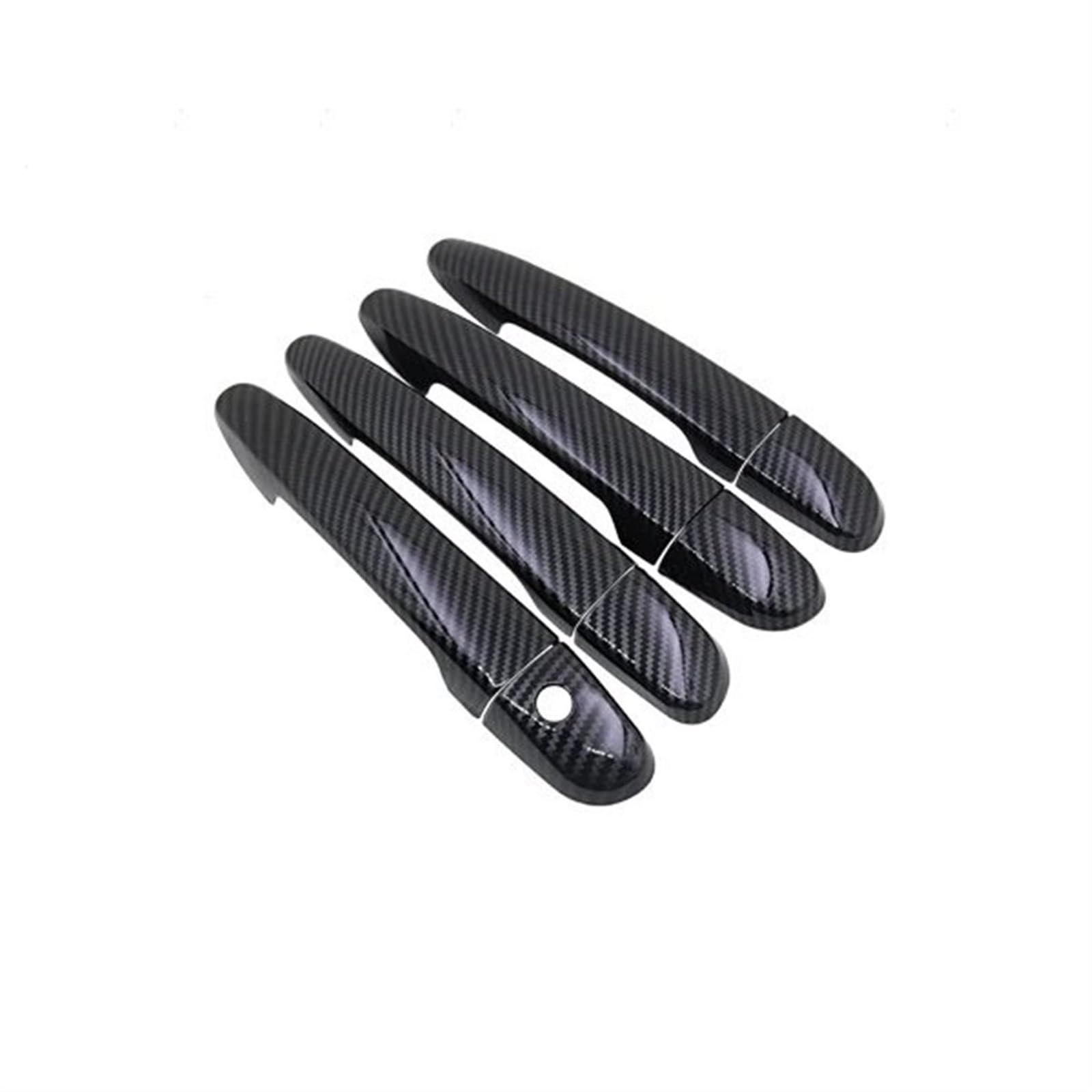 OUVECR for Mazda 2 for Demio for Mazda2 DJ 2015 2016 2017 2018 2019 2020 Carbon Fiber Door Handle Cover Car Exterior Car Outer Door Handle(4Handle 1 Kyehole)