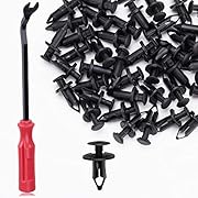 KEMIMOTO 100 PCS 8mm Push Rivets Car Clips Plastic Retainer Bumper Fender Clips with Removal Tool Compatible with Can Am UTV Honda ATV Ford Auto Body