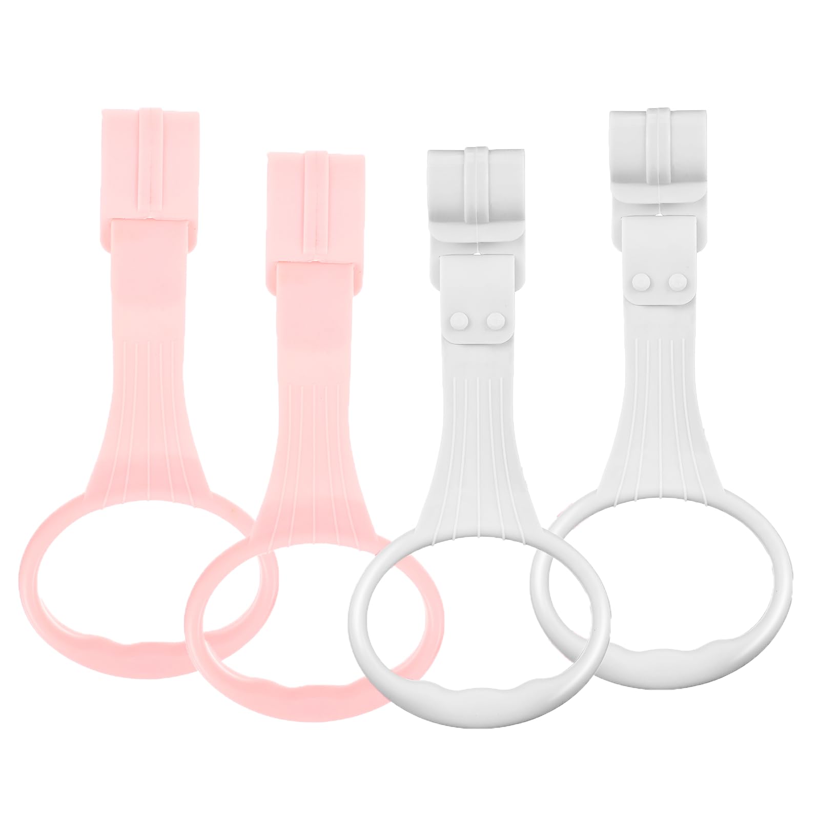 Awleynz 4Pcs Baby Playpen Pull up Rings, Pull up Rings for Play Pen, Playpen Accessories for Help Stand Up Walking Training Tool Newborn (Pink, White)