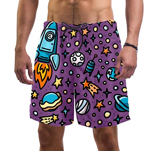 Maillots de bain pour hommes fusées spatiales short de plage léger