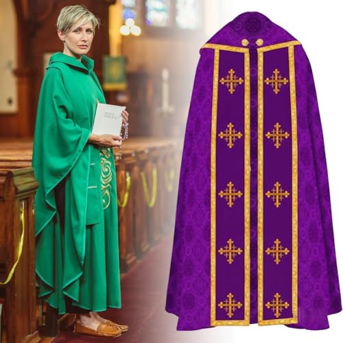 Cape médiévale de style gothique pour costume de prêtre drapé - 6