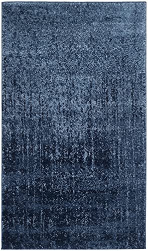 Tapete moderno abstracto Safavieh 2'3" x 5', azul claro y azul