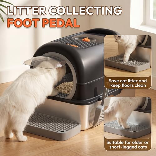 Arenero de Acero Inoxidable para Gatos XL con Tapa miniatura 7
