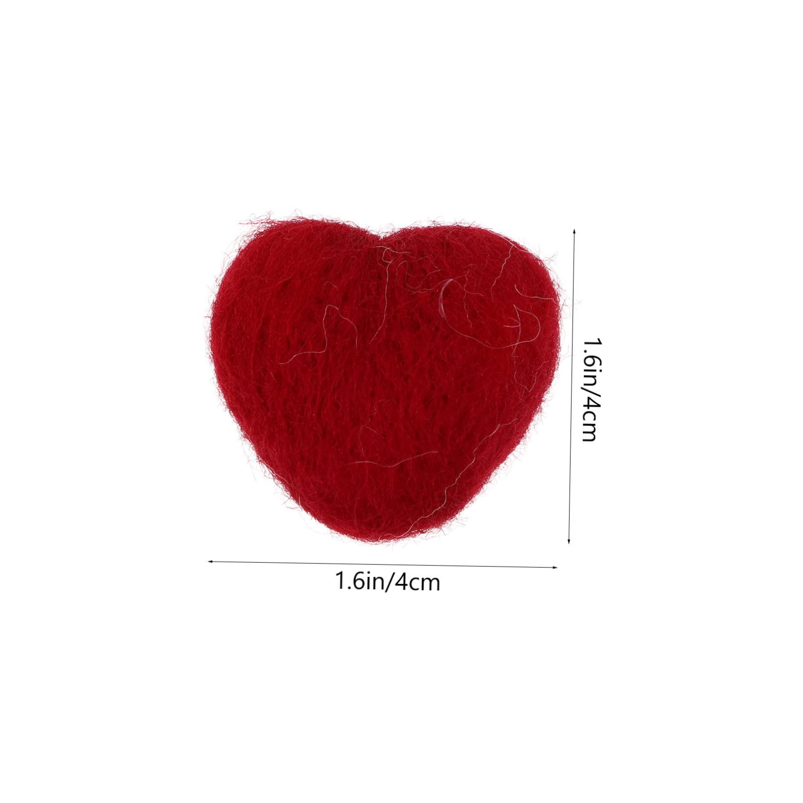 KONTONTY Heart Shape Felt Ornaments and Felt Heart Accessories for Hair Pins and Headdresses Crafting and Decoration Supplies for Valentine Day