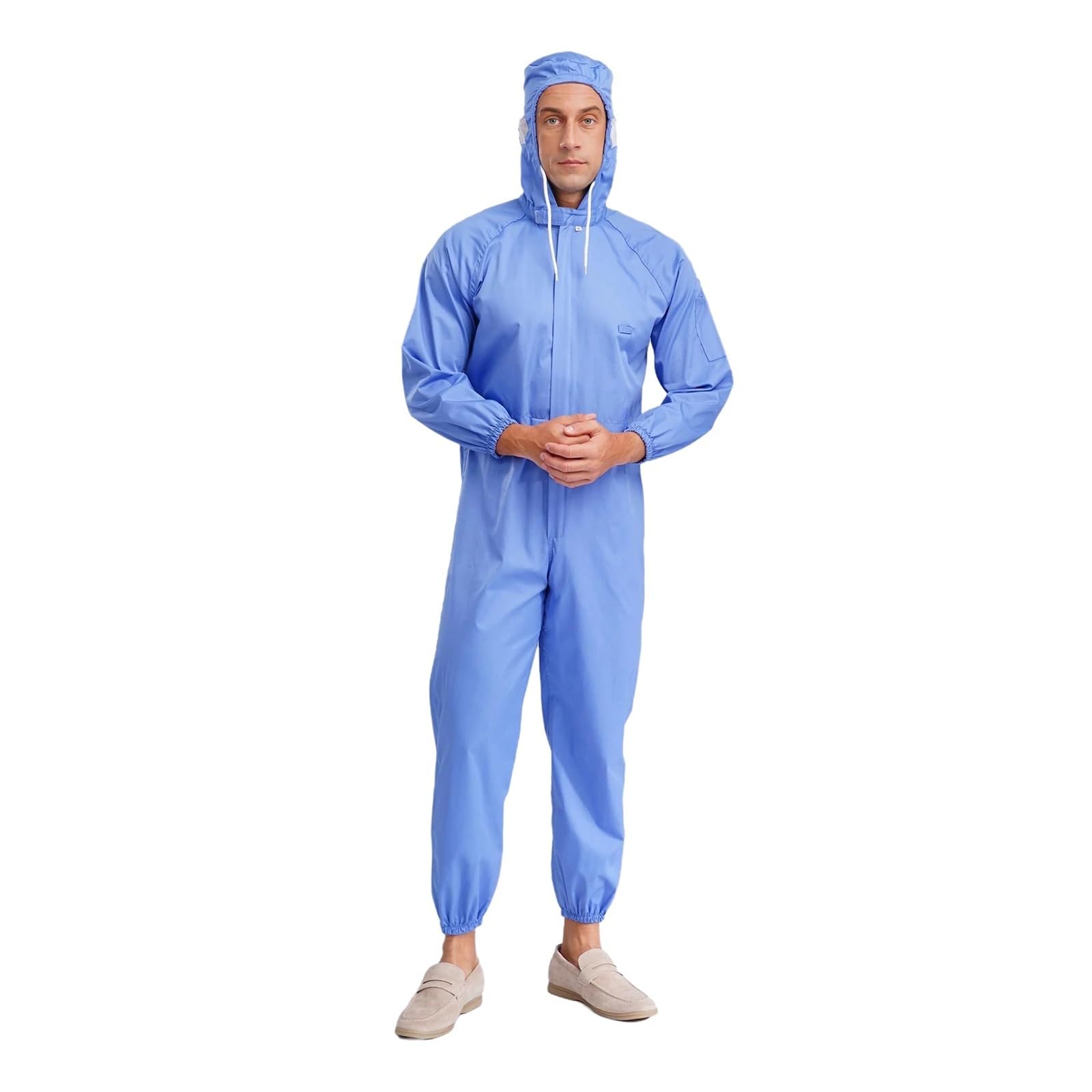 Tuta protettiva da uomo con cappuccio e cerniera, tuta intera, lavoro in fabbrica alimentare, for verniciatura a spruzzo, abiti for la pulizia per Officine e Magazzini Meccanici(3XL)