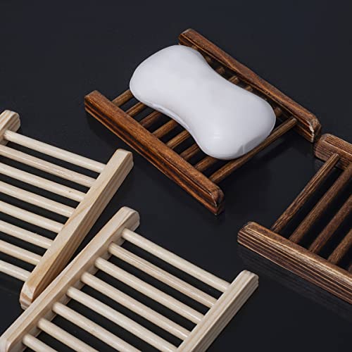 60 Piece Home Bamboo Wood Soap Holder Bathroom Wood Soap Dish Hand Craft Bathtub Shower Dish Accessories (Charcoal And Wooden) #TOP4