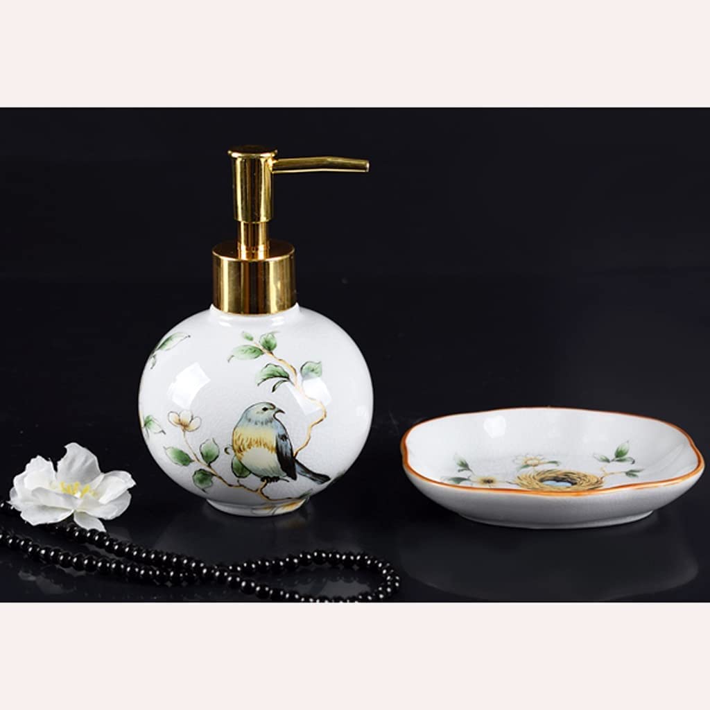 Badzubehör Set Badezimmer Set Bad-Accessoires-Set Seifenpumpe Keramikflasche Seifenschale Set Lotionflasche Waschflüssigkeit Badezimmer Seifenkiste Duschspender Badezimmer Zubehör Set Badezimmerzubehö