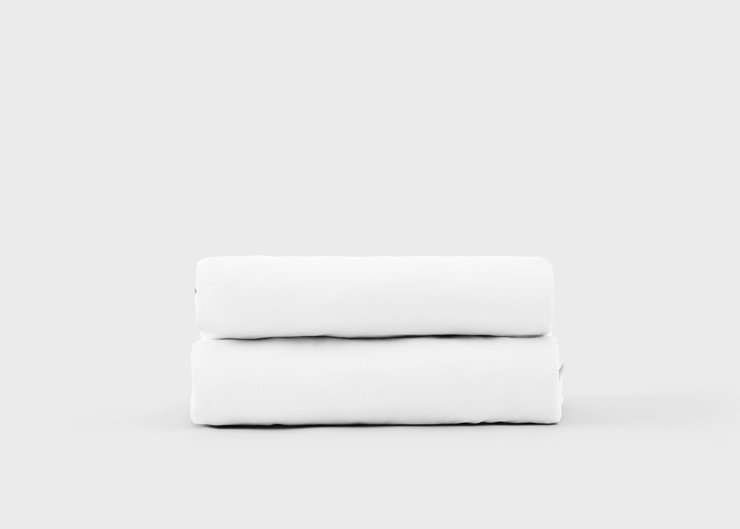 Brushed Tencel Fitted Sheet - Double / Pure White