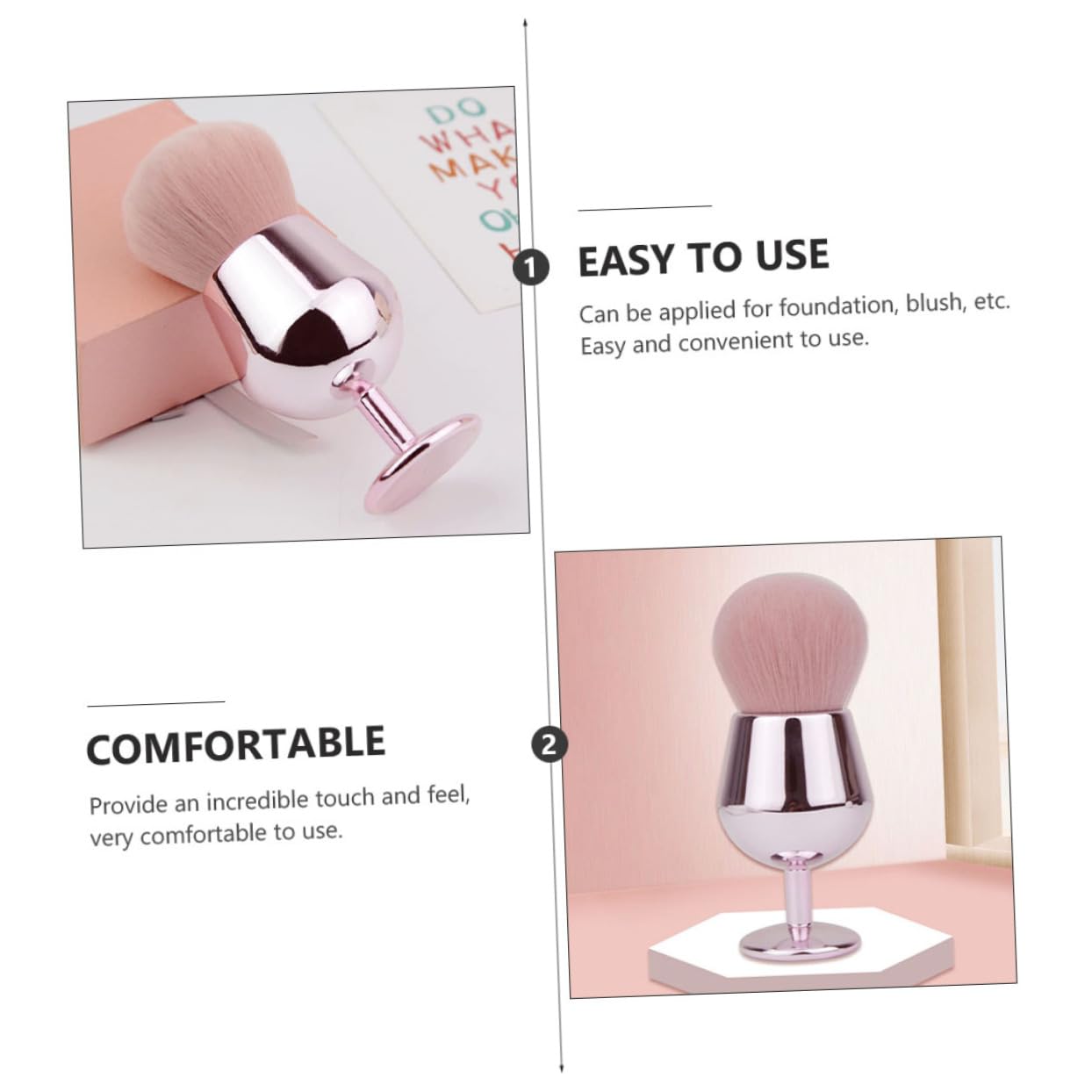 MAGICLULU 3 Pezzi Pennello Per Il Trucco Blush Pennello Per Il Viso Per Sintetici Sciolti Morbido Setoso Non Perde Per Donne E Ragazze