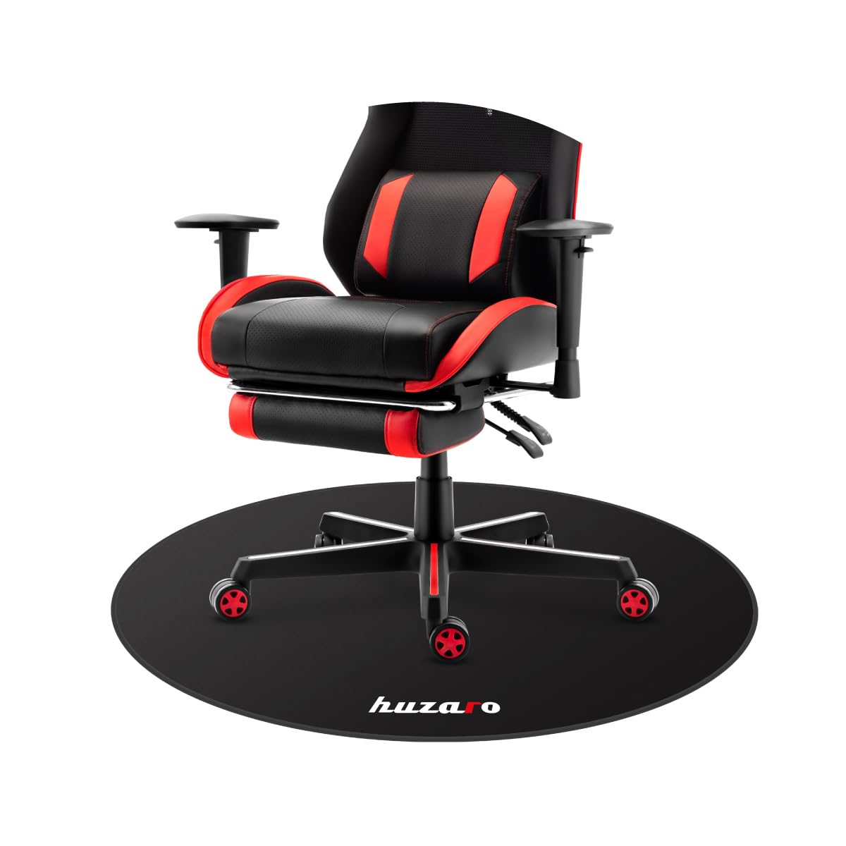 huzaro Floormat Bodenschutzmatte - Bürostuhl Unterlage Kratzfest Floorpad-Bodenschutz - Gaming-Stuhl-Unterlage - Anti-Rutsch - Gamer Gadgets - Durchmesser 120 cm - Schwarz