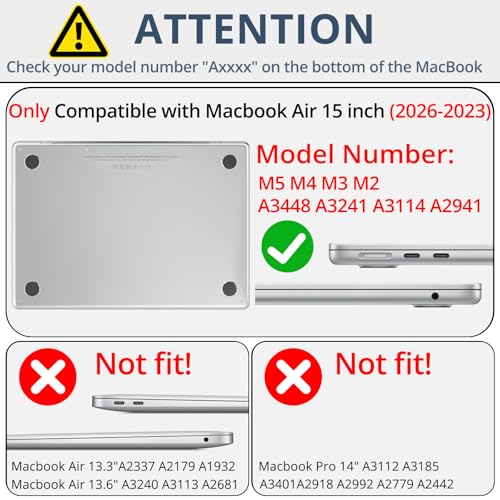 Image of AKIT for MacBook Air 15 inch Case M5 M4 M3 M2 Chip 2026-2023, Leopard White