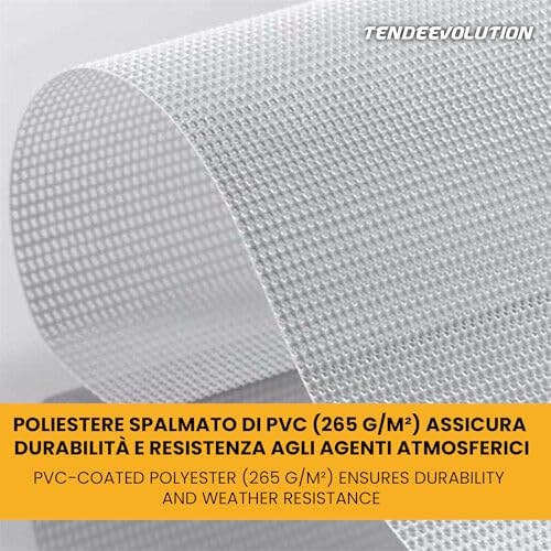 Toile d'ombrage extérieure microperforée en polyester PVC blanc ignifuge au mètre