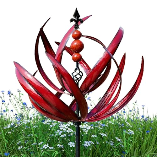 Molinos De Viento De Metal - Spinner De Viento Dinámico - Molino De Viento Giratorio Exterior De 360 Grados - Molino De Viento | Para Jardín, Decoración De Jardín, 20x90cm