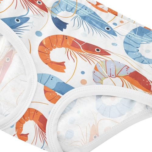 Wusikd Cartoon Shrimps Girls' Underwear Cotton Girls Briefs Soft Toddler Underwear 2T4