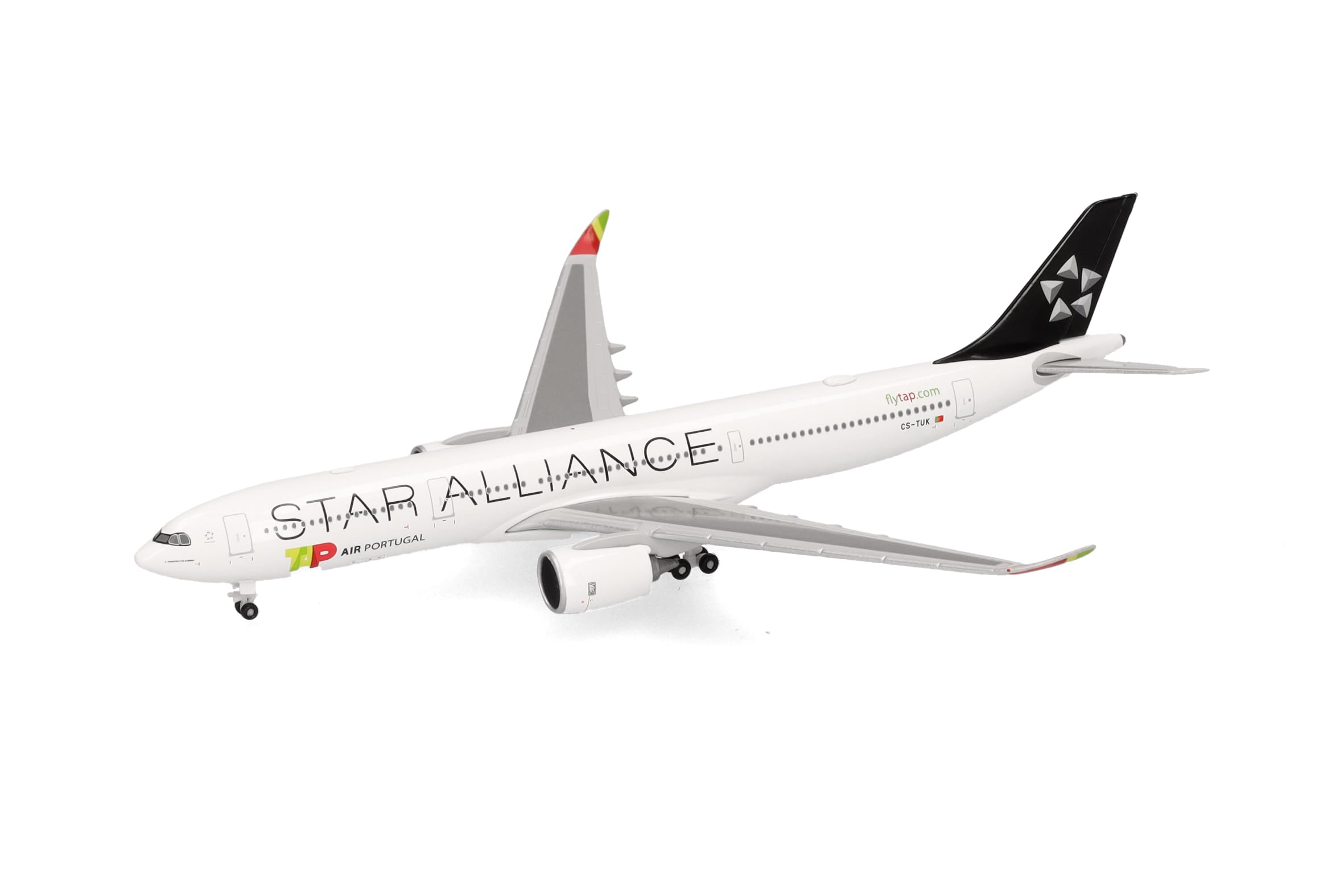 Herpa Modellino aereo TAP Air Portugal Airbus A330-900neo "Star Alliance" – CS-TUK "D. Francisco de Almeida", miniatura in scala 1:500, pezzo da collezione, modello di aereo senza base, metallo