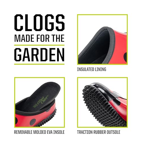 Image of Western Chief Women's Neoprene Waterproof Insulated Rubber Garden Clogs | Ladies footwear with warm lining, removable EVA comfort insole, and easy rinse self-cleaning outsole for wet weather chores