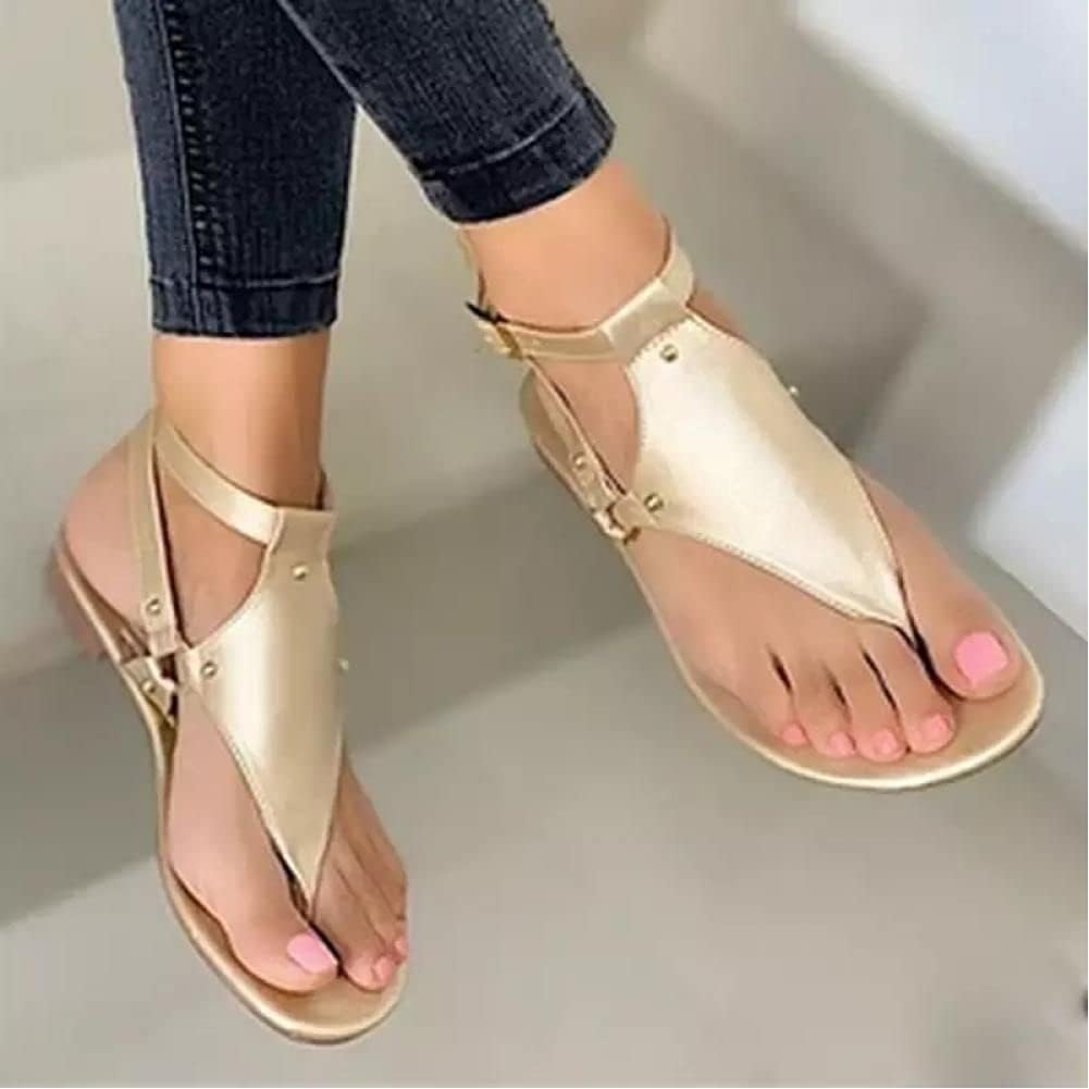 โ Women Sandals Summer Outdoor Beach Flip-Flop Sandals Solid Fashion Gladiator Sandals Women Flats Casual Ladies Shoes