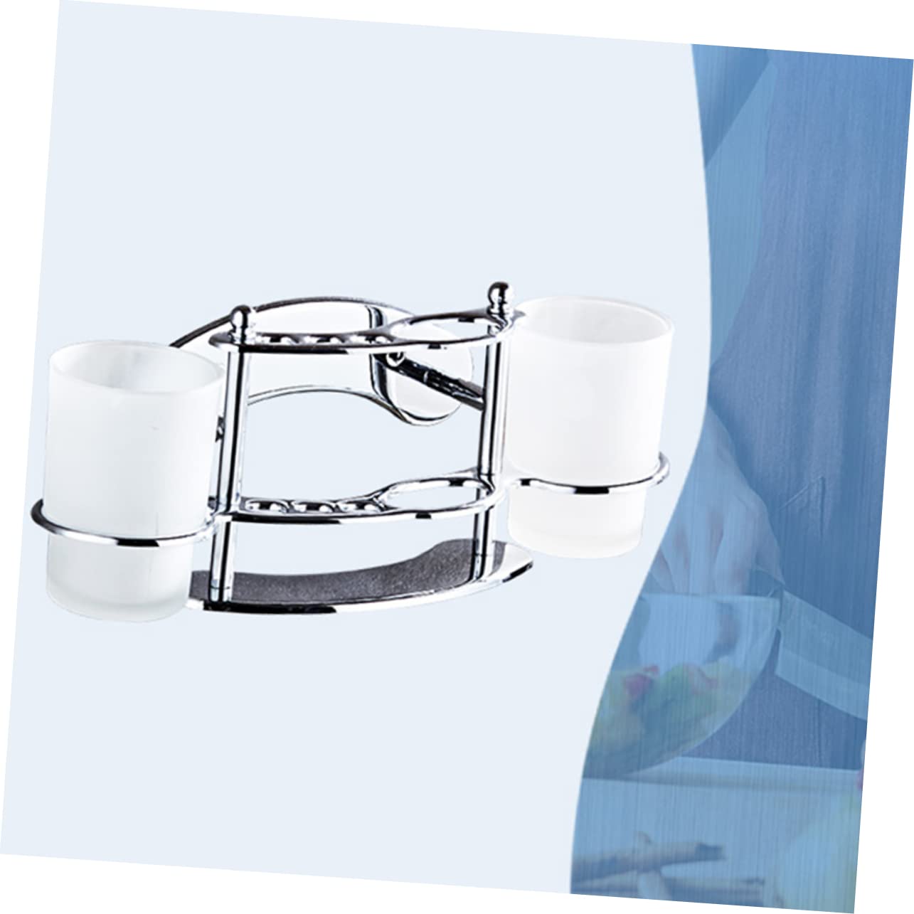 Portaspazzolini da in Acciaio Resistente con Supporto per Bicchieri Risciacquo Organizer Bagno per Spazzolini e Dentifricio Accessorio Bagno Durevole e Facile da Installare
