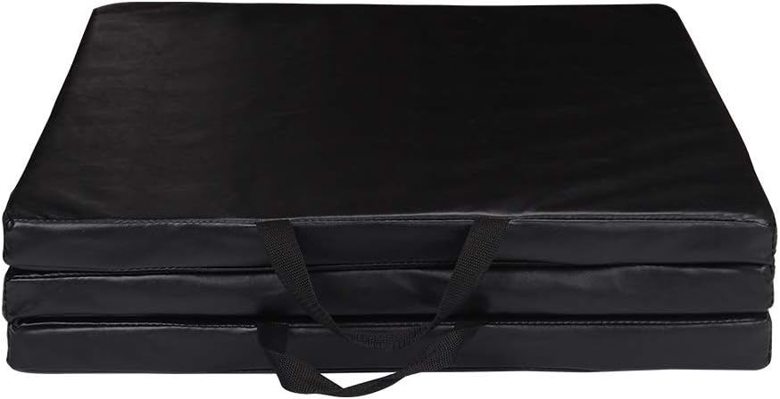 Polar Aurora Gymnastics Folding Mat Gym Fitness Exercise Mat w/Carrying Handles for Tumbling, Yoga, Exercise, Aerobics, Home(2'x6') (Black)