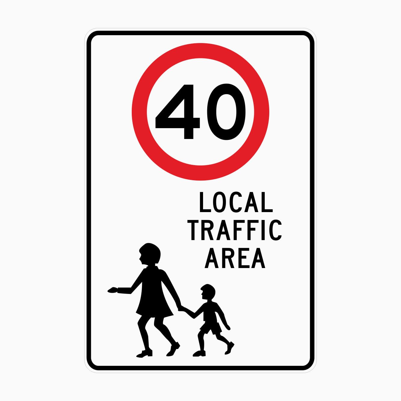 40km LOCAL TRAFFIC AREA Sign Traffic Metal Tin Sign 8 x 12 inch for Industrial & Commercial Series