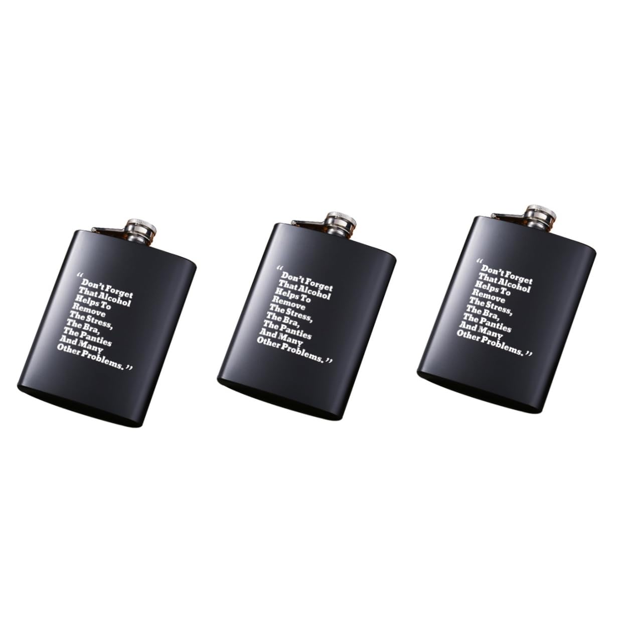 Flasque acier inoxydable flacon portable noir bouteille de vin de camping lot de 3 Cabilock