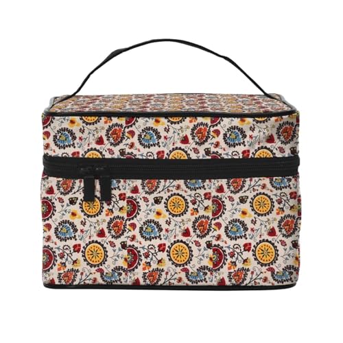 花柄 ボヘミアン風 化粧ポーチ メイクボックス 化粧品収納 洗面用具ポーチ コスメポーチ 大容量 可愛い 軽量 防水 ポーチ コスメぽーち 男女兼用